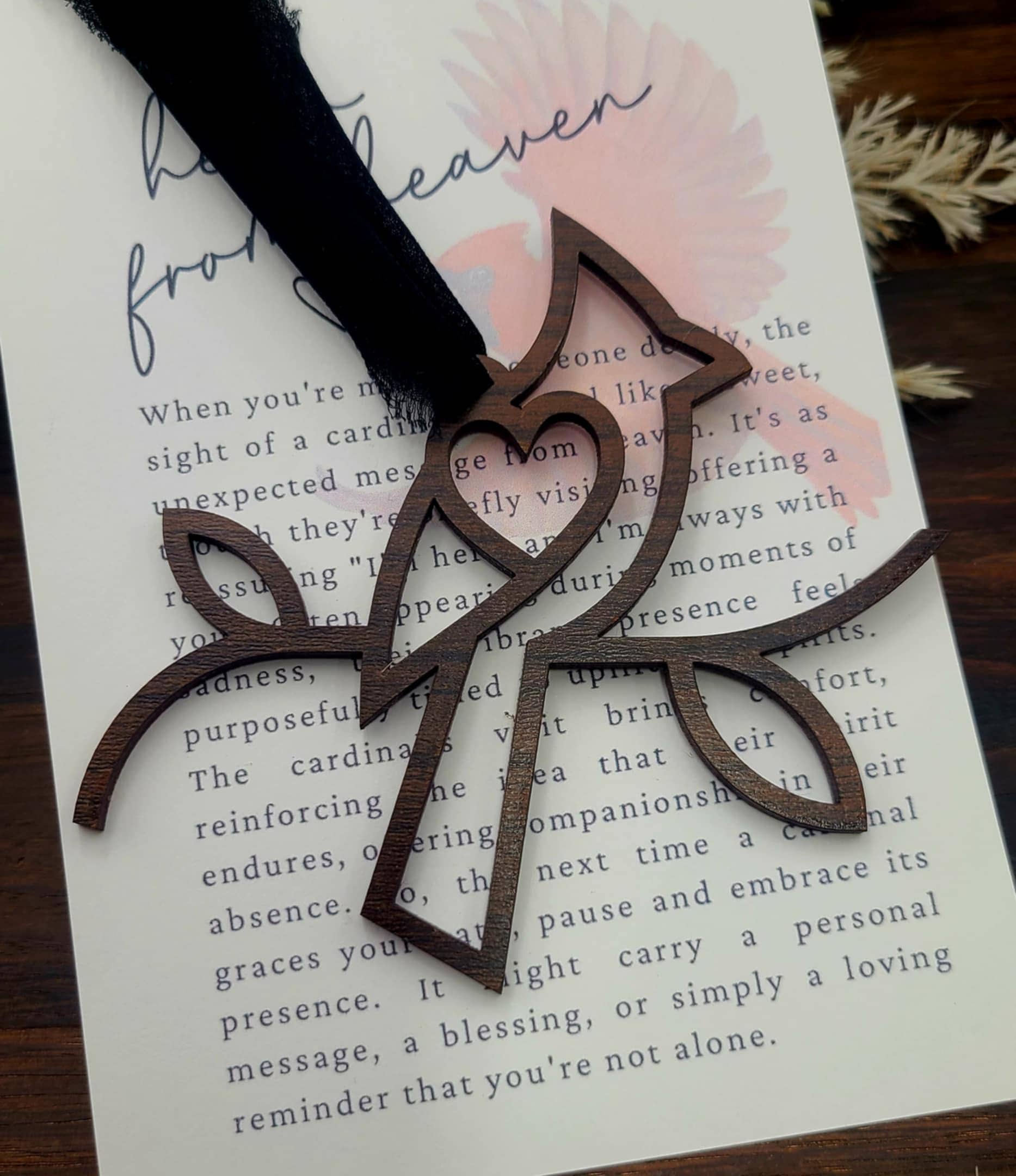 Cardinal Ornament • Heavenly Messenger Memorial Gift • Laser Cut Wood Sympathy Ornament• Personalized Keepsakememorial poem