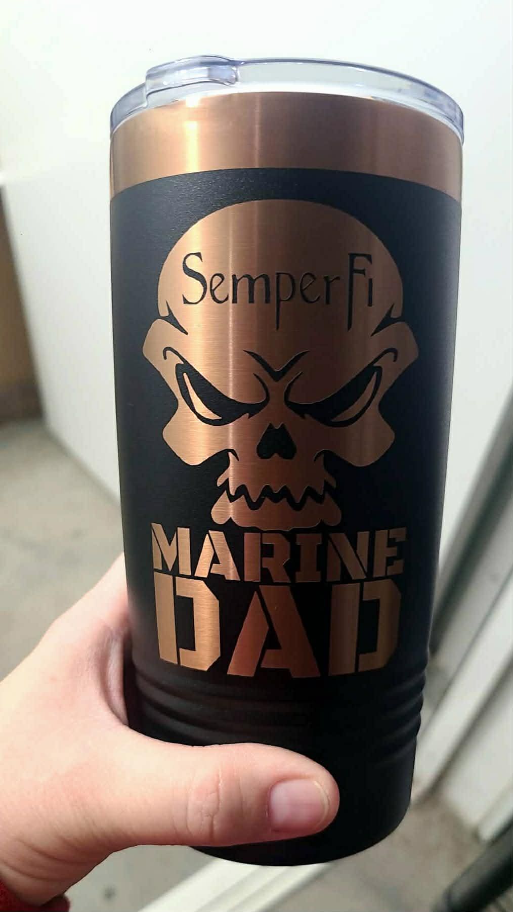 Custom engraved 20 oz stainless steel tumbler: Personalized Logo Gifts
