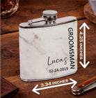 Personalized Leather Hip Flask • Engraved 6oz Whiskey Flask