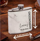 Personalized Leather Wrapped Flask • Custom Engraved 6oz Hip Flask
