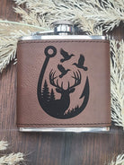 Personalized Leather Groomsmen Flask • Engraved Wedding Gift
