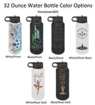 Engraved Insulated Water Bottle with Straw: Personalized 32 oz Stainless Steel