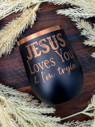 Personalized Insulated Wine Tumbler – Custom Engraved 12oz, Wedding Gift