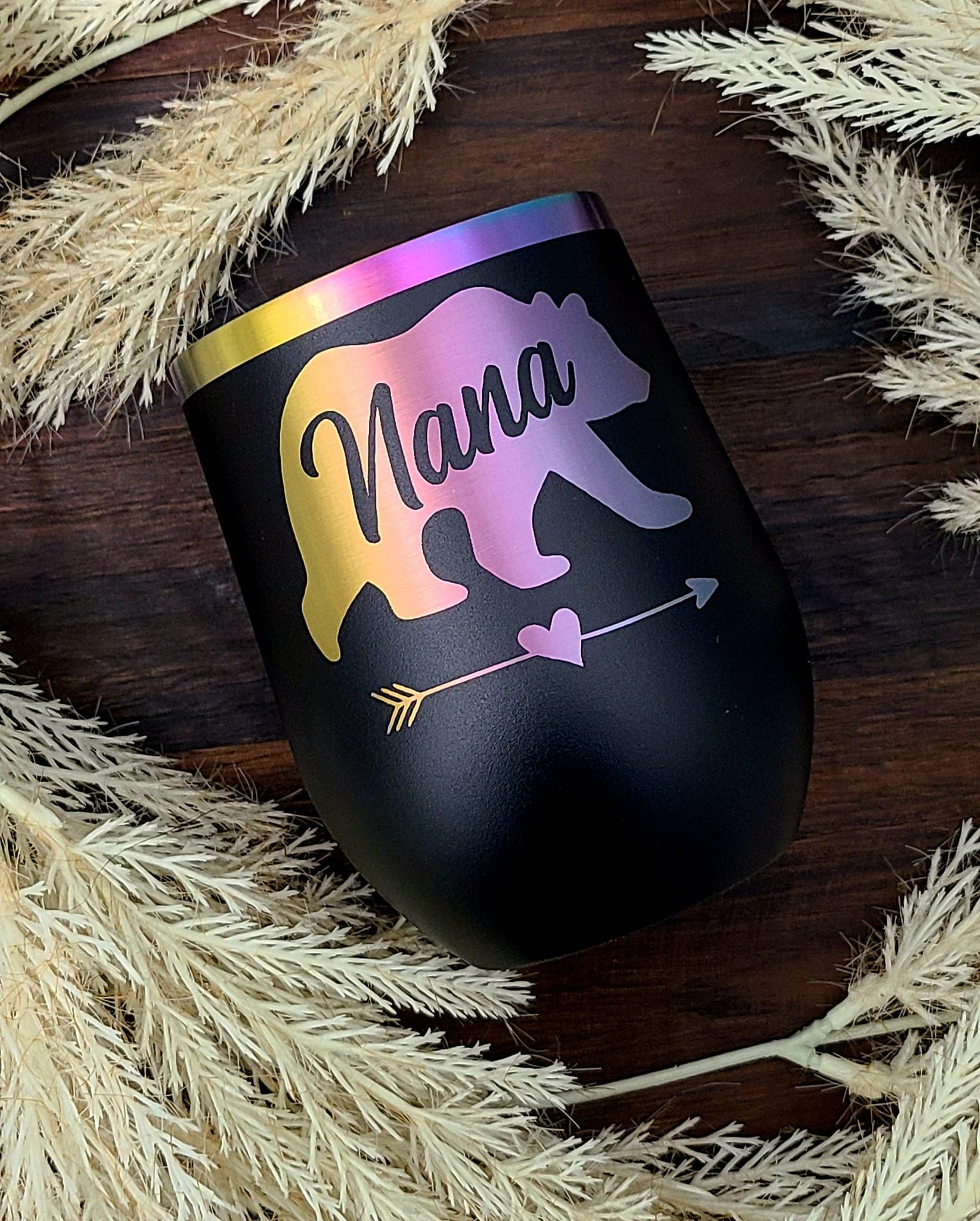 Custom Laser Engraved Wine Tumbler, 12oz Stainless Steel, Bridesmaid Gifts