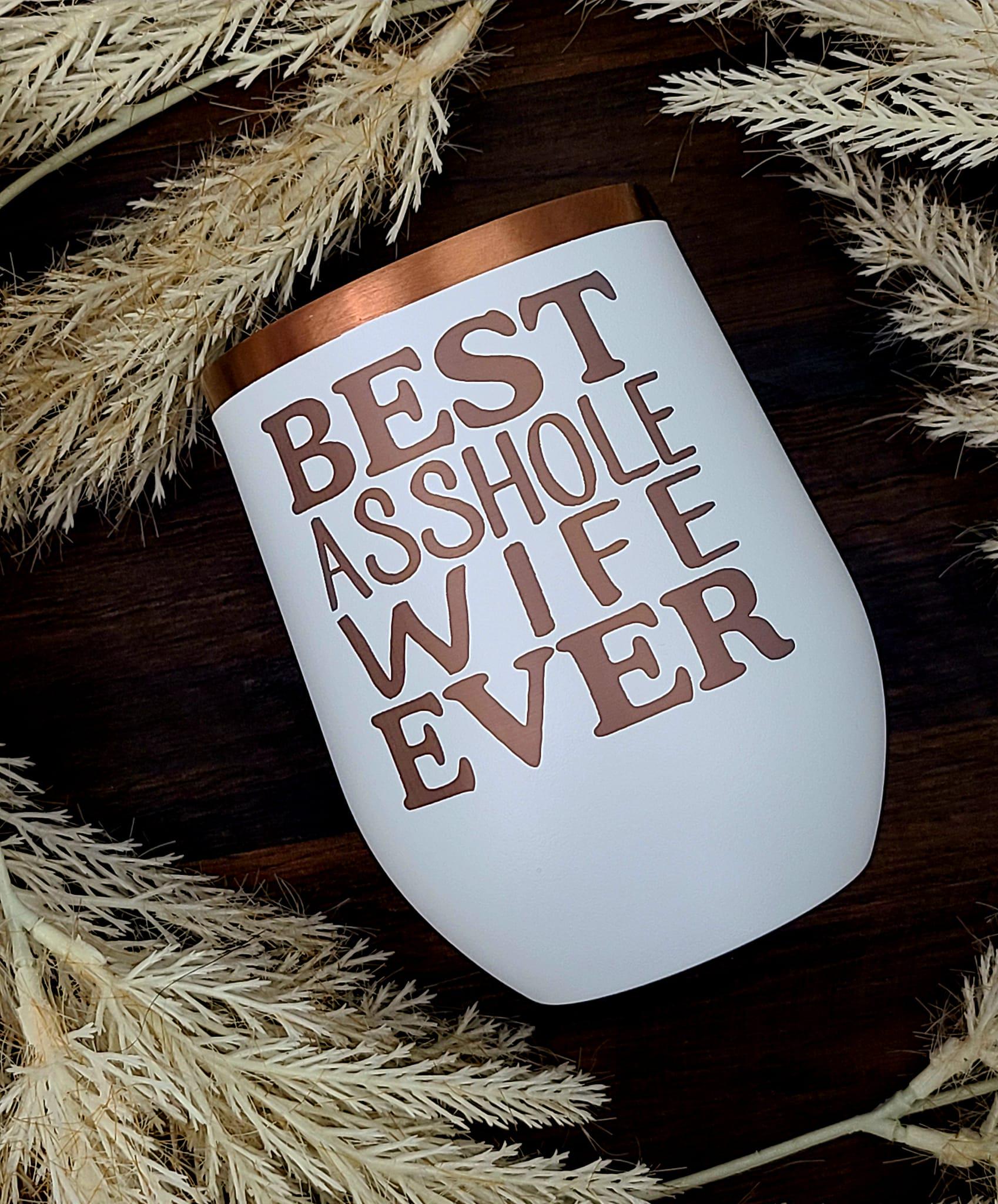 Personalized Insulated Wine Tumbler – Custom Engraved 12oz, Wedding Gift