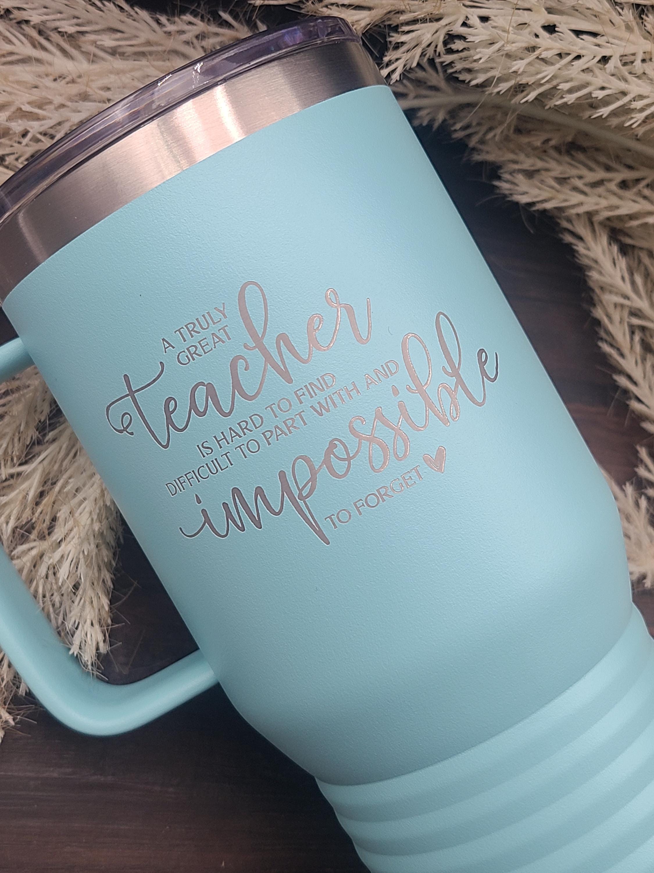 Laser Engraved Teacher Appreciation Tumbler: Insulated Coffee Cup for Christmas