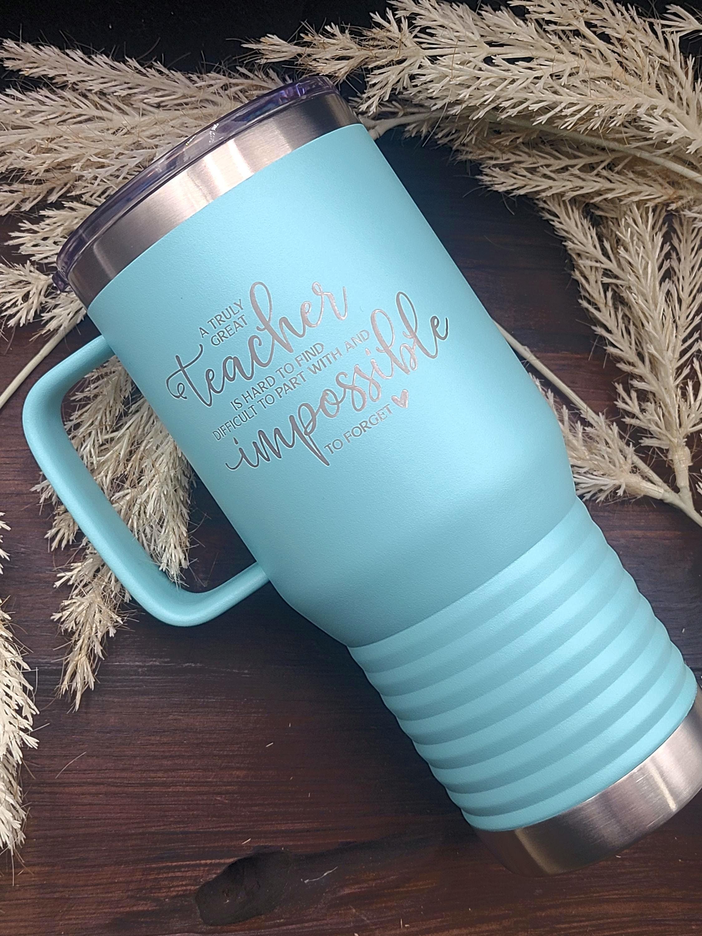 Laser Engraved Teacher Appreciation Tumbler: Insulated Coffee Cup for Christmas