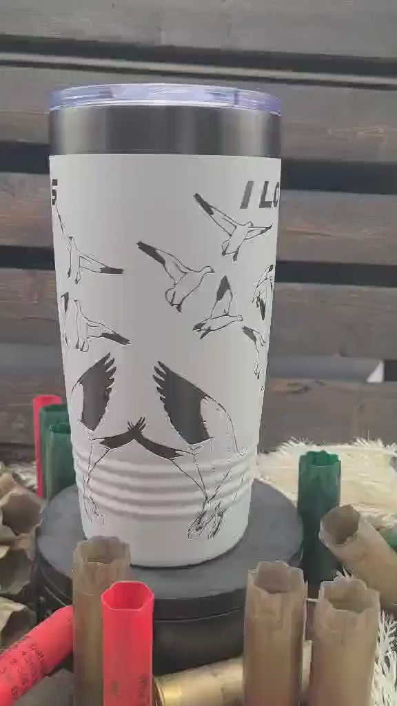 Snow Goose Hunting Tumbler: Engraved Waterfowl Scene, Gift for Hunter