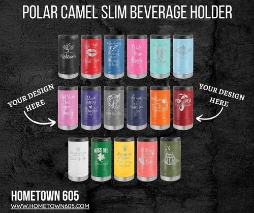 Polar Camel Slim Beverage Holder, Custom Drinkware, Beverage Holders, Tailgating, Custom Engraved Can Holder Personalized Gifts, Corporate