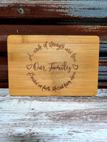 Housewarming Gift, Bamboo Cutting Board, Engraved Cutting Board, Charcuterie Board, cheese board Our Family