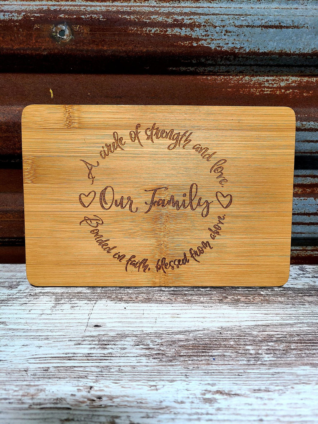 Housewarming Gift, Bamboo Cutting Board, Engraved Cutting Board, Charcuterie Board, cheese board Our Family