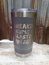 Load image into Gallery viewer, Breaking hearts and blasting farts kids 16 ounce tumbler