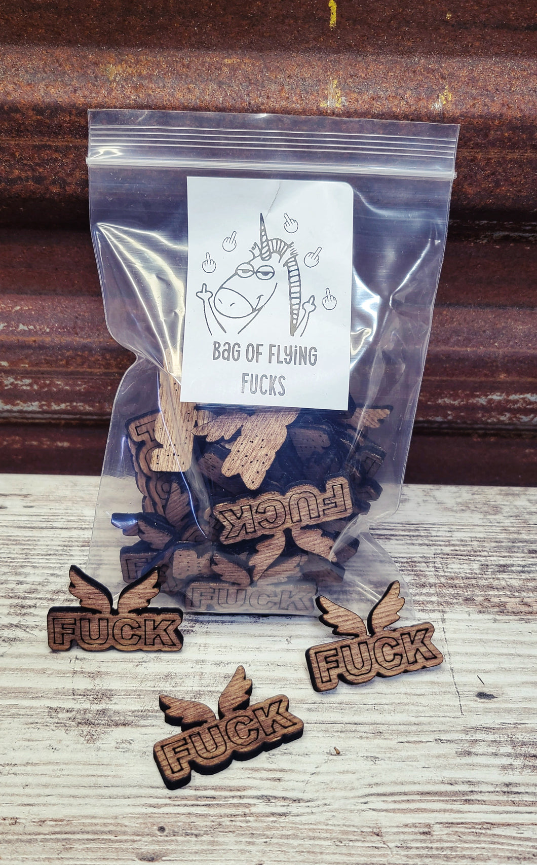 Bag of Flying F*cks Gag Gift for family or friends engraved