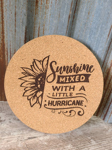 Sunshine Mixed with a little Hurricane Thick Circular Cork Kitchen Trivet