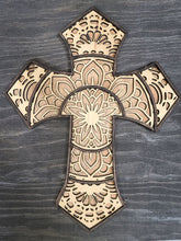 Load image into Gallery viewer, 3D Wood Cross Laser Layered