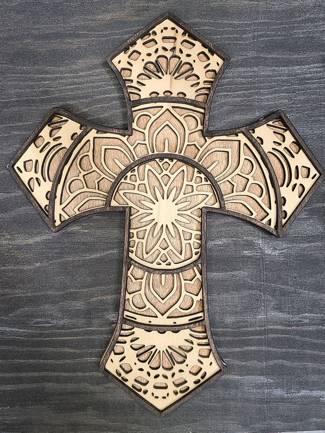 3D Wood Cross Laser Layered