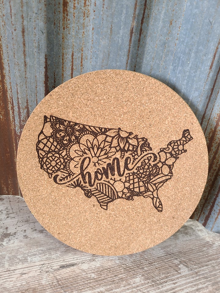 USA Home Custom Thick Circular Cork Kitchen Trivet