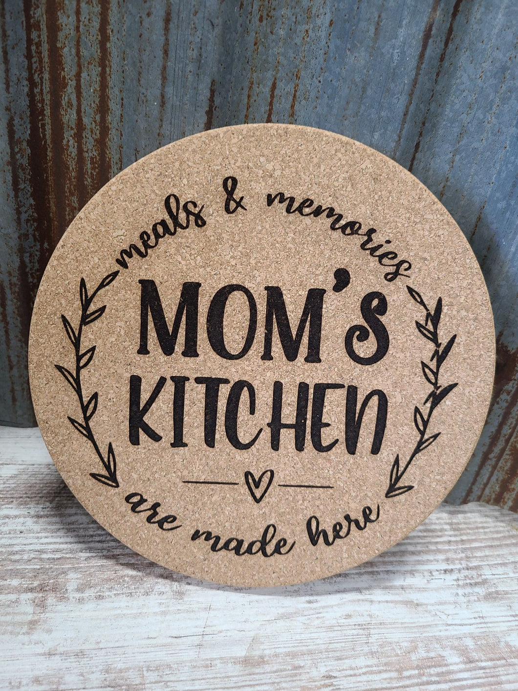 Mom's Kitchen Custom Thick Circular Cork Kitchen Trivet
