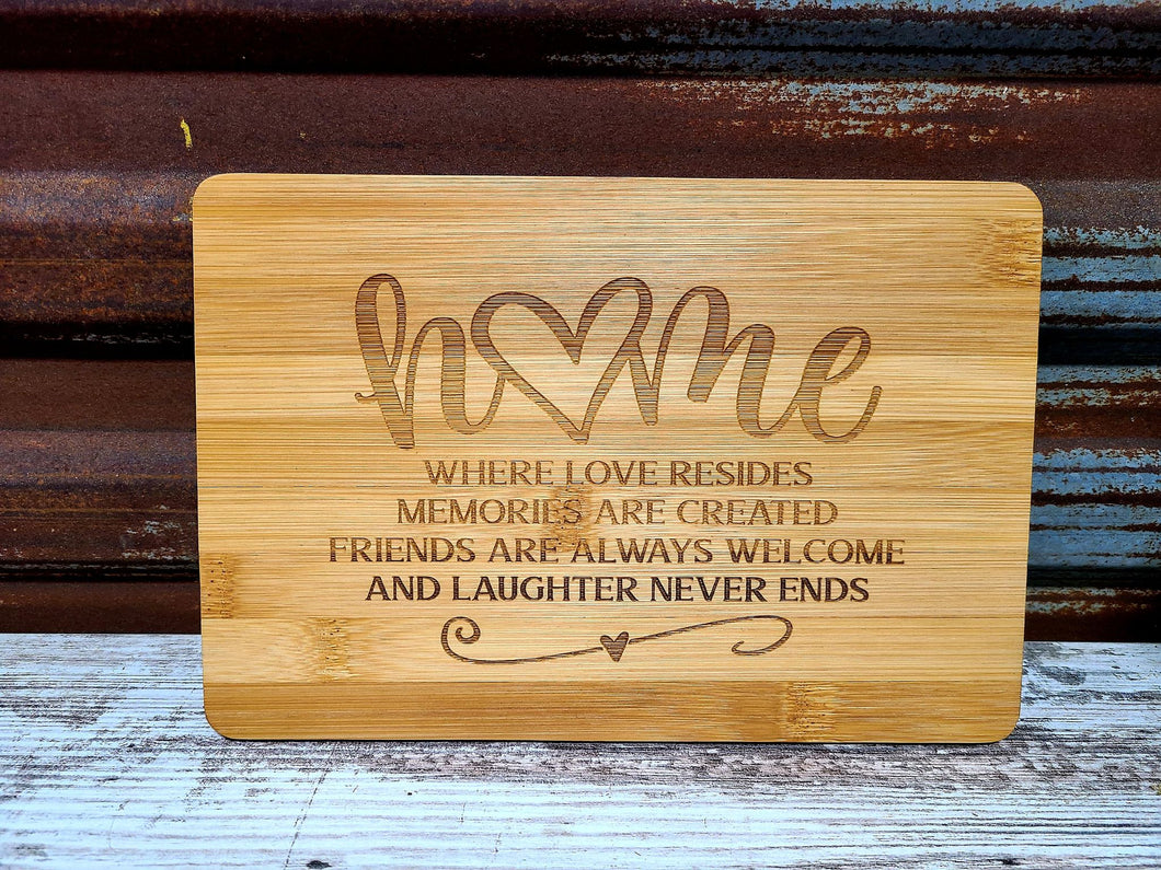 Housewarming Gift, Bamboo Cutting Board, Engraved Cutting Board, Charcuterie Board, cheese board Home