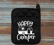 Load image into Gallery viewer, Happy Camper camping pot holder kitchen