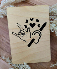Load image into Gallery viewer, ASL I LOVE YOU WOOD CARD