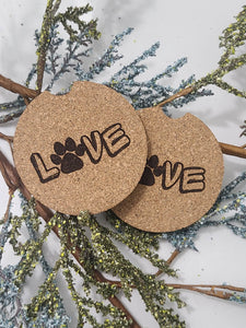 Dog Love Car Coasters (2 pack)