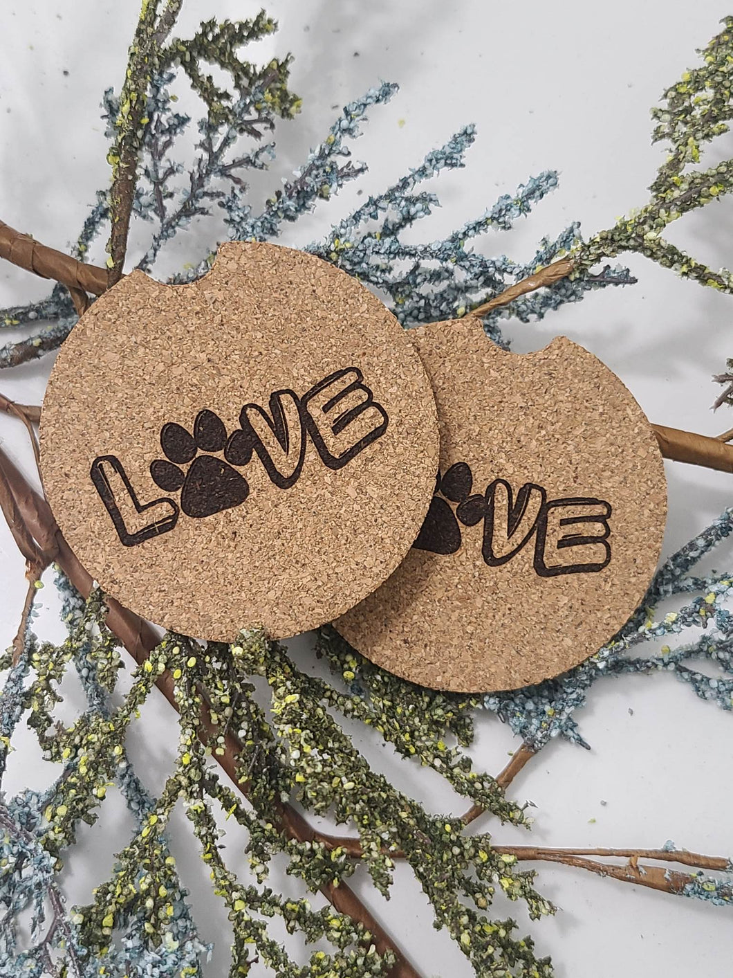 Dog Love Car Coasters (2 pack)