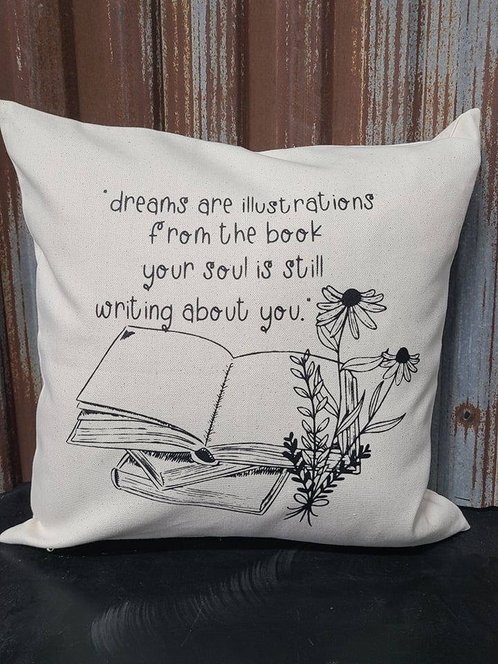 Dreams are illustrations from the book your soul is still writing about you 16x16 Canvas Pillow Cover