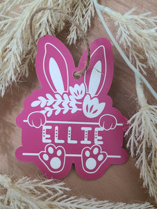 Personalized Easter Tags with Flower