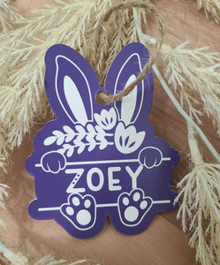 Personalized Easter Tags with Flower