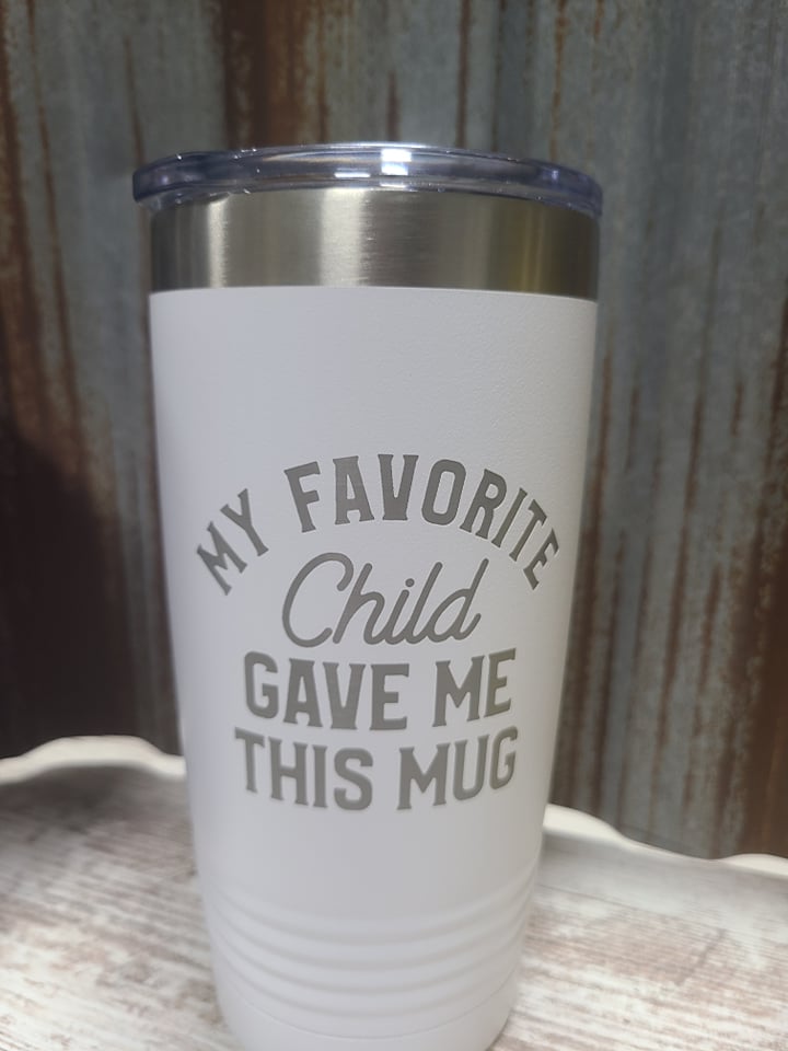 My favorite Child gave me this mug white 20 ounce Polar Camel