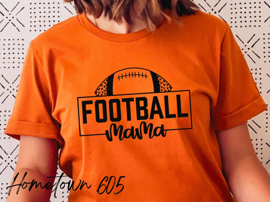 Football Mama t-shirt (black ink only)