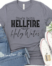 Load image into Gallery viewer, She&#39;s both hellfire and holy water tshirt, graphic tee