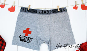 Orgasm Donor Funny Mens Underwear Gift For Him Boyfriend Husband Groom Anniversary Valentines Day Mens Boxer Briefs Underwear