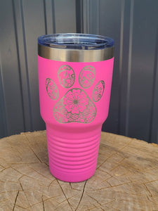 Dog or Cat pink 30 ounce tumbler