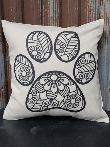 Paw 16x16 Canvas Pillow Cover