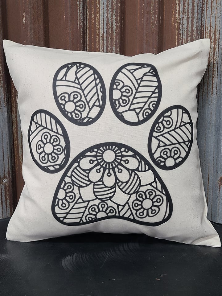 Paw 16x16 Canvas Pillow Cover