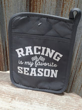 Load image into Gallery viewer, Racing is my favorite season pot holder