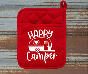 Happy Camper camping pot holder kitchen