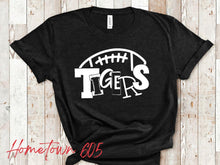 Load image into Gallery viewer, Tigers Football graphic t-shirt (white ink only)