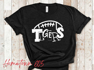 Tigers Football graphic t-shirt (white ink only)