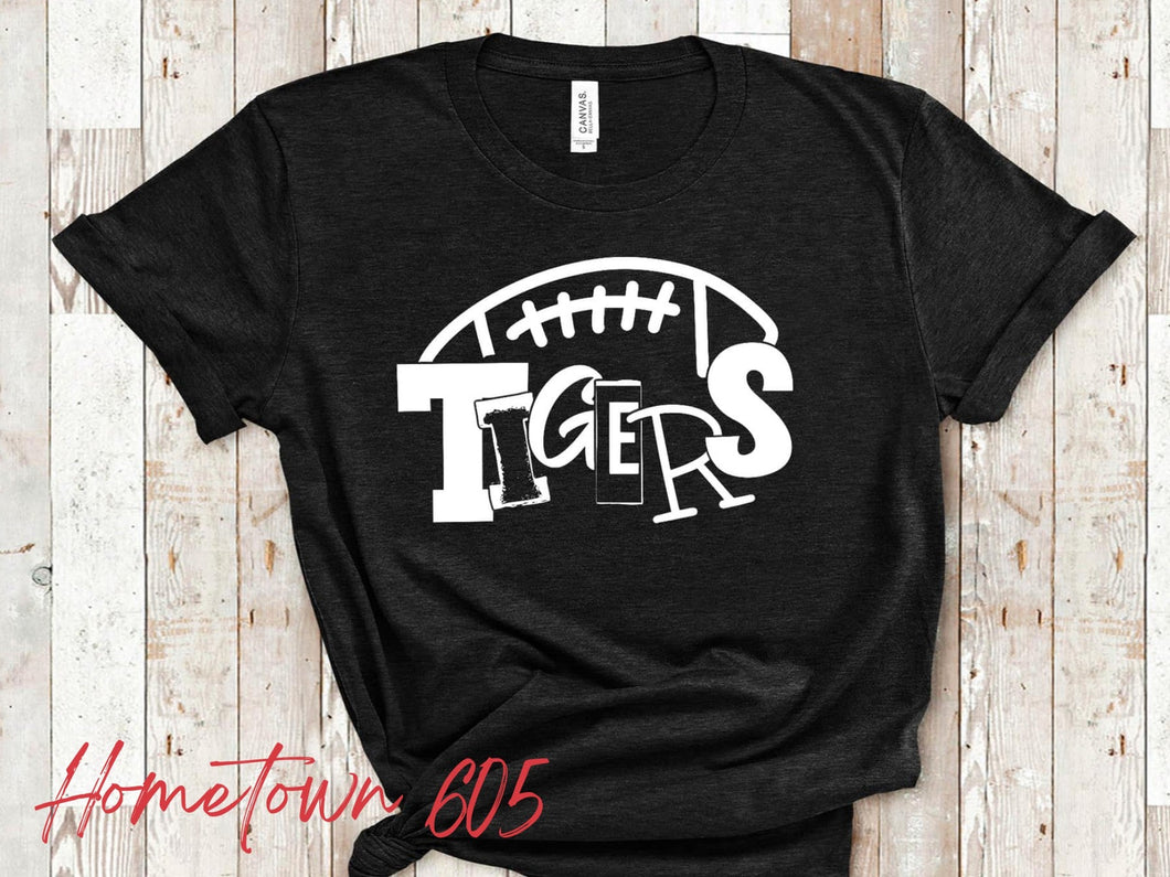 Tigers Football graphic t-shirt (white ink only)