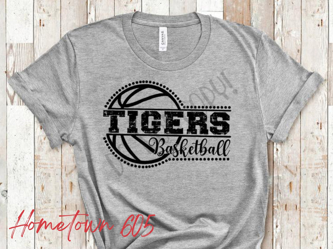 Tiger's Basketball graphic t-shirt (black ink only)