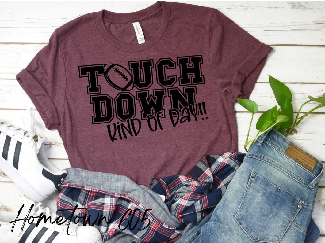 Touch down kind of day graphic t-shirt (black ink only)