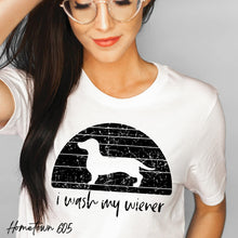 Load image into Gallery viewer, Weiner t-shirt, graphic tee, tshirt, shirt, dog shirt